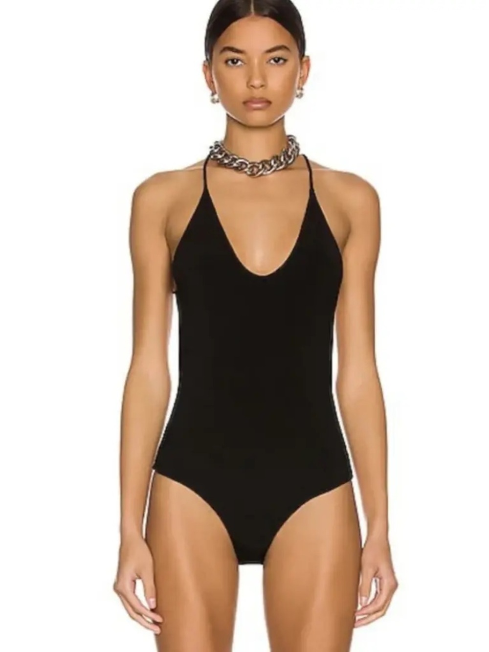 KHAITE Anri Open Back Slim-Strap Bodysuit